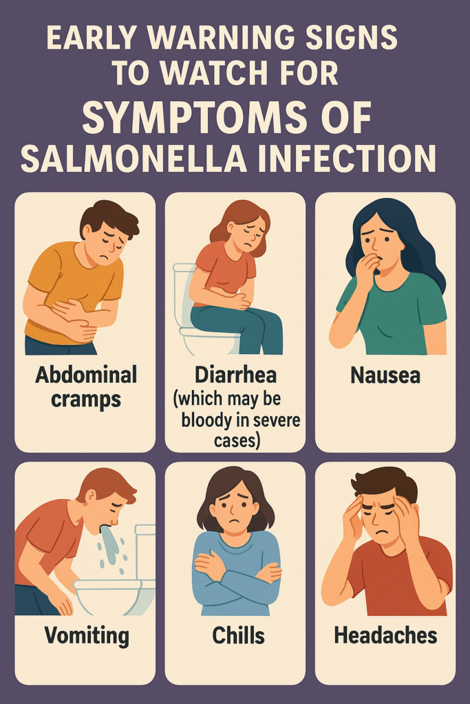 Early Warning Signs to Watch For Symptoms of Salmonella infection