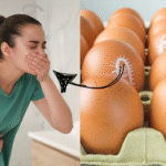 Recalled egg carton with plant number P 1099 and date range